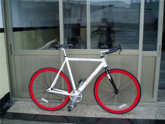 Conjunto de manivela de lasco de color plateado de velocidad única bullbar marco de aleación de aluminio vintage fijación de engranaje fijo bicicleta
