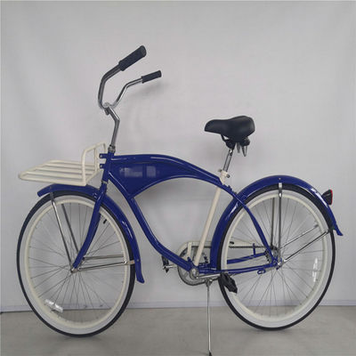 26 pulgadas de pared blanca Custom Men's Beach Cruiser Bike con logotipo y pedal de plástico 15KG