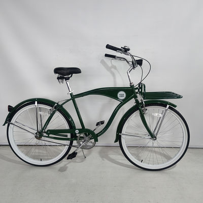 26 pulgadas de pared blanca Custom Men's Beach Cruiser Bike con logotipo y pedal de plástico 15KG