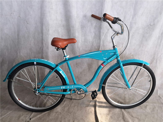 26 pulgadas de pared blanca Custom Men's Beach Cruiser Bike con logotipo y pedal de plástico 15KG