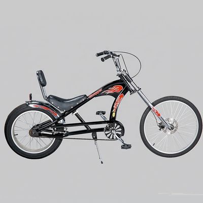Peso bruto 38kg 24 pulgadas de bicicleta de chopper con engranajes de velocidad única y marco largo