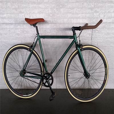 Bicicleta de doble V Freno 700c Bullhorn Manilla de barra de engranaje fijo para adultos Retro Vintage clásico
