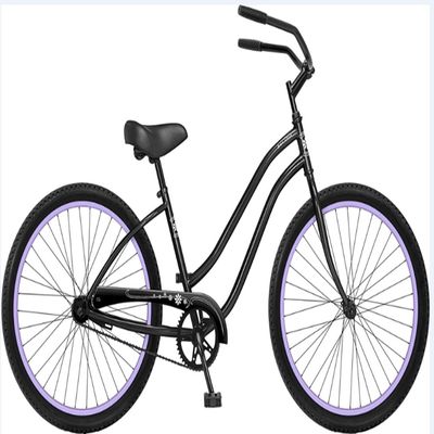 KMC Chain Color Negro Urbano Dama de velocidad única Mujeres Bicicleta de crucero de playa para paseos relajados