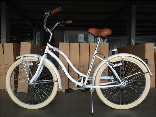 KMC Chain Color Negro Urbano Dama de velocidad única Mujeres Bicicleta de crucero de playa para paseos relajados