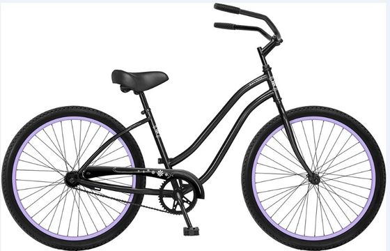 Paso a través del diseño de la bicicleta de crucero de playa de 26 pulgadas con freno de pie de montaña rusa y color blanco