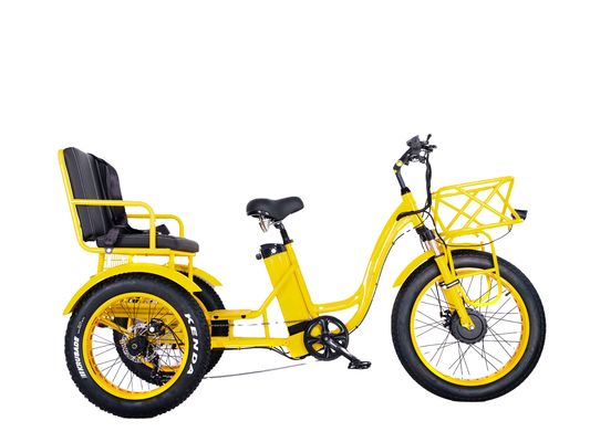 Rickshaw eléctrico de 750W Motor BaFang delantero de 21AH Batería de litio 60KM EE.UU. Adulto 24 &quot;Grasa de nieve Gran neumático Asiento del pasajero
