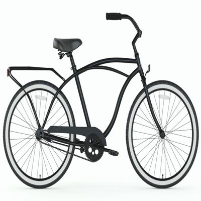 26 pulgadas de color rojo Bicicletas clásicas de crucero de playa para hombres con asiento grande y cómodo