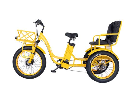 Rickshaw eléctrico de 750W Motor BaFang delantero de 21AH Batería de litio 60KM EE.UU. Adulto 24 &quot;Grasa de nieve Gran neumático Asiento del pasajero