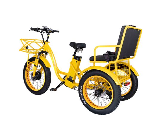 Rickshaw eléctrico de 750W Motor BaFang delantero de 21AH Batería de litio 60KM EE.UU. Adulto 24 &quot;Grasa de nieve Gran neumático Asiento del pasajero