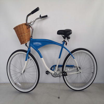 Material de tenedor de acero Adultos hombres Beach Cruiser Bike 26 pulgadas de velocidad única personalizar el logotipo