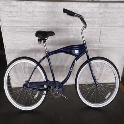 Material de tenedor de acero Adultos hombres Beach Cruiser Bike 26 pulgadas de velocidad única personalizar el logotipo