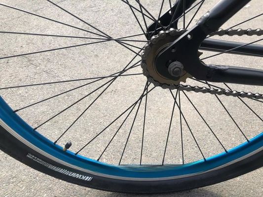 7 velocidad de la bicicleta de la ciudad con 24 pulgadas de neumático sólido y material de borde de aluminio diseño plegable