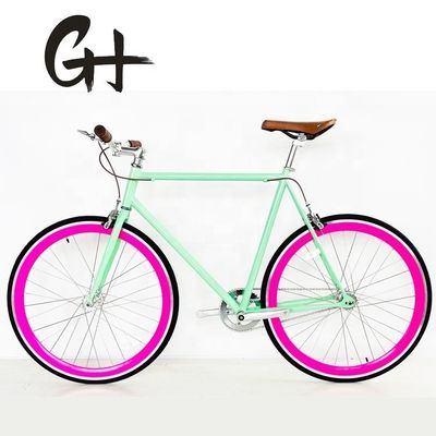 Bicicleta de velocidad fija de 700C con marco de acero Hi-Ten y certificación CE CPSC