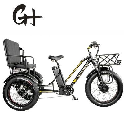 Rueda delantera de 24&quot; 48V 750W 45KM/H Carga máxima 300KG 21AH Batería de litio Triciclos eléctricos