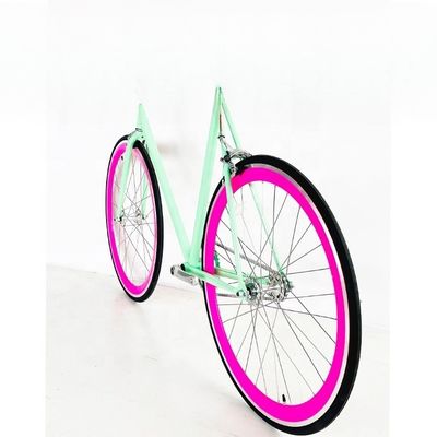 Bicicleta de velocidad fija de 700C con marco de acero Hi-Ten y certificación CE CPSC