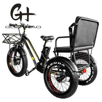 Rueda delantera de 24&quot; 48V 750W 45KM/H Carga máxima 300KG 21AH Batería de litio Triciclos eléctricos
