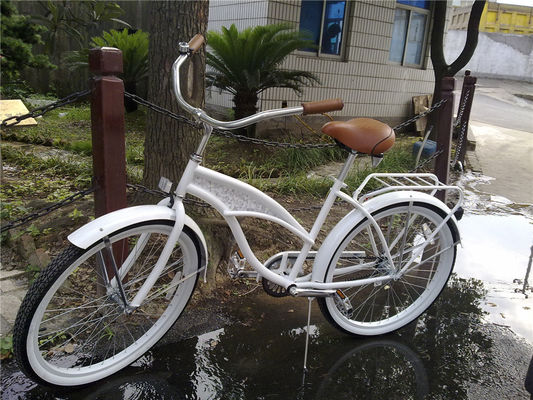 Logotipo personalizado Adultos Bicicletas híbridas de velocidad única de 26 pulgadas para mujeres Bicicleta de crucero de playa