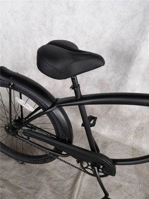 26 pulgadas Adultos Hombres Comodidad de una sola velocidad Crucero de playa Bicicleta negro mate listo para el envío