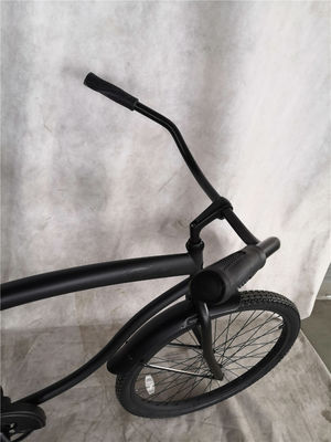 26 pulgadas Adultos Hombres Comodidad de una sola velocidad Crucero de playa Bicicleta negro mate listo para el envío