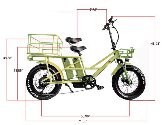 Freno de disco de 48V Baterías dobles Nieve grasa Gran neumático Carga eléctrica Bicicletas para familia 2
