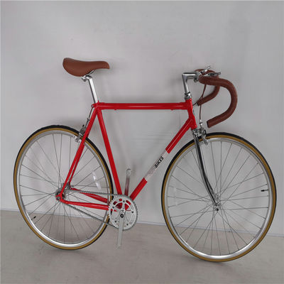 58cm Fixie Bikes con color rojo Thickslick 700c neumático y tenedor de acero 4130 marco de cromo