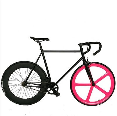 58cm Fixie Bikes con color rojo Thickslick 700c neumático y tenedor de acero 4130 marco de cromo