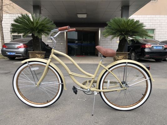 26 pulgadas de acero marco duro marco 3 velocidad de la playa crucero bicicleta para adultos hombres y mujeres