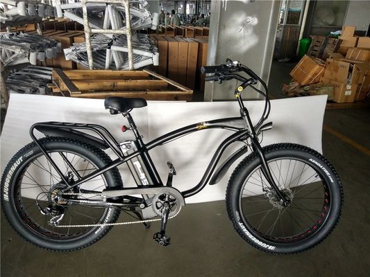 26*4.0 pulgadas Fat Tire Electric Beach Cruiser Bicicleta Alimentada por una batería de litio de 17 Ah
