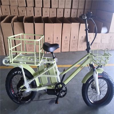 Bicicleta de carga eléctrica de larga distancia con baterías de litio y freno de disco