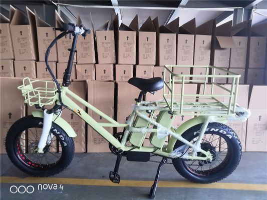 Bicicleta de carga eléctrica de larga distancia con baterías de litio y freno de disco