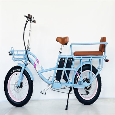 Bicicleta de carga eléctrica de larga distancia con baterías de litio y freno de disco