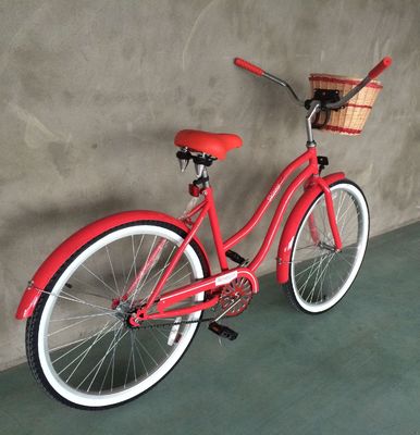 26&quot; Monterrey de velocidad única Lady Beach Cruiser Bike Aluminio marco de aleación OEM logotipo para la dama