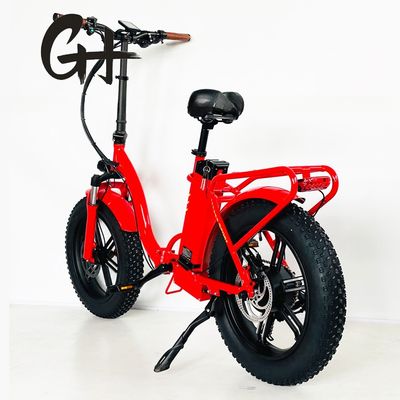 20 pulgadas de grasa de neumático de la bicicleta eléctrica más potente color rojo plegable bicicleta eléctrica con tallo de aleación