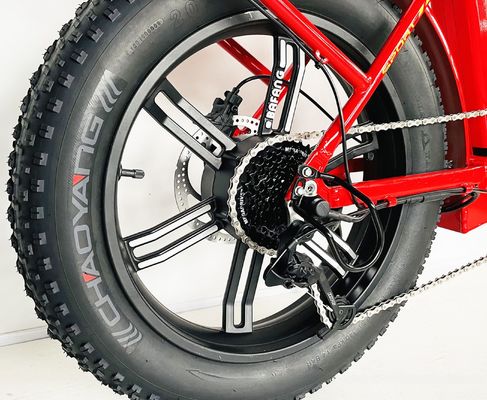 20 pulgadas de grasa de neumático de la bicicleta eléctrica más potente color rojo plegable bicicleta eléctrica con tallo de aleación
