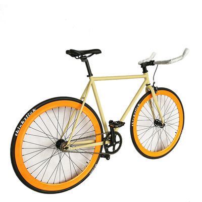 700C Hi-Ten Cuadro de acero de doble pared 43MM RIM de aluminio de una sola velocidad de pista bicicleta de engranaje fijo