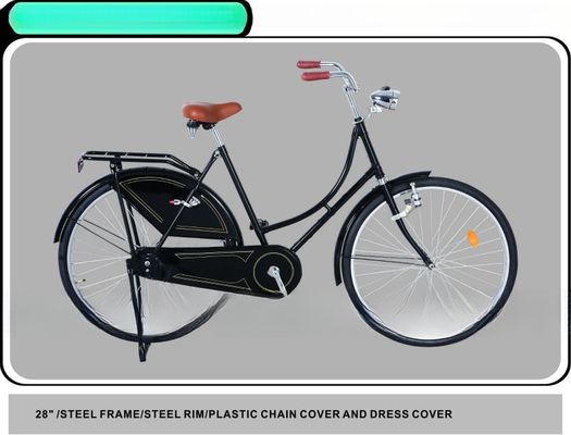 Obtenga su bicicleta holandesa de 28 pulgadas en negro clásico.