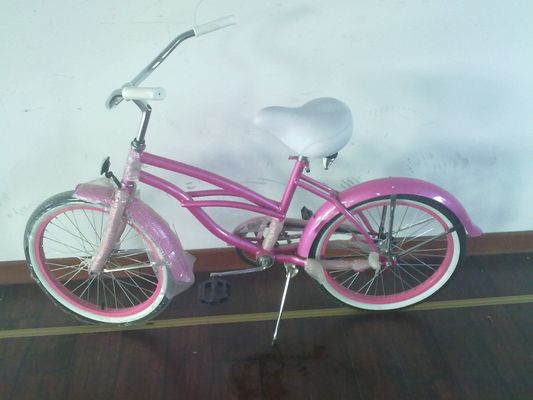 20&quot; Monovolumen de velocidad única Freno Rosa Logotipo OEM Americano Mini Niño Cuadro Pequeño CE Niña Bicicleta Beach Cruiser