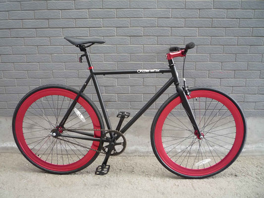 700c Bicicleta de engranaje fijo con marco duro, tipo de amortiguador no trasero y material de llanta de aluminio