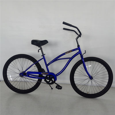 2024 Modelo 26&quot; Freno de pie de un solo engranaje Antirrusta Crucero de playa para mujeres Bicicleta tenedor de acero