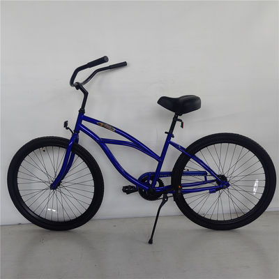 2024 Modelo 26&quot; Freno de pie de un solo engranaje Antirrusta Crucero de playa para mujeres Bicicleta tenedor de acero