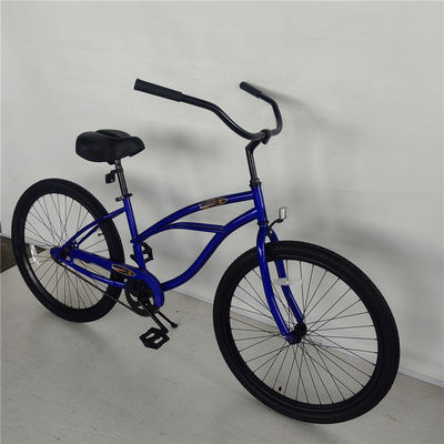 2024 Modelo 26&quot; Freno de pie de un solo engranaje Antirrusta Crucero de playa para mujeres Bicicleta tenedor de acero