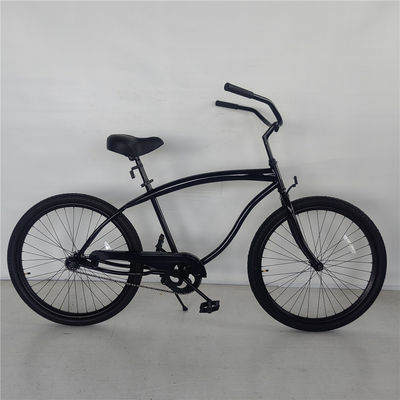 2024 Modelo 26&quot; Freno de pie de un solo engranaje Antirrusta Crucero de playa para mujeres Bicicleta tenedor de acero