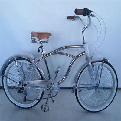 26 pulgadas de Aluminio Cuadro Hombres Adultos Beach Cruiser Bicicleta con 7 Velocidad Shimano Derailleur