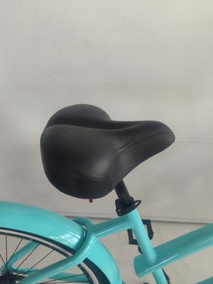 26&quot; marco de aluminio de un solo engranaje híbrido de la mujer de la playa crucero bicicleta 2024 sin amortiguador trasero