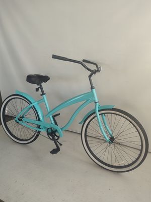 26&quot; marco de aluminio de un solo engranaje híbrido de la mujer de la playa crucero bicicleta 2024 sin amortiguador trasero