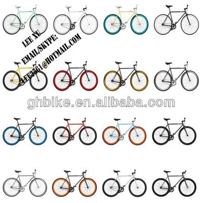 Material de horquilla Acero 700C Hi-Ten Frame OEM CE Single Speed Flip-Flop Hub Bicicleta de engranaje fijo