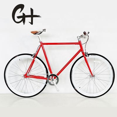 Certificado CE 700C 4130 CR-MO Cuadro de acero Bicicleta de engranaje fijo con sistema de freno de calibre