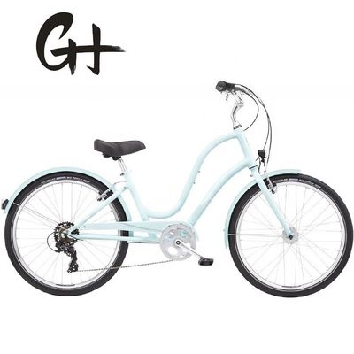 120kg Capacidad de carga 29&quot; 3.0 neumático de 7 velocidades de aluminio paso a través de Lady Beach Cruiser Bicicleta