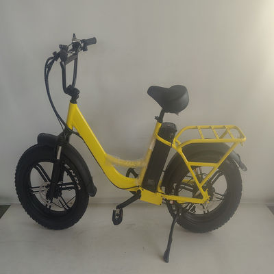 750W 48V E Bicicleta 20 pulgadas de neumático amarillo de grasa Bicicleta eléctrica para 31-60 km de alcance por potencia