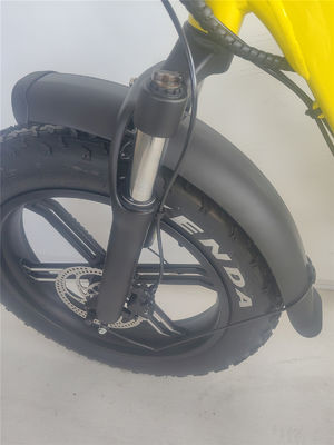 750W 48V E Bicicleta 20 pulgadas de neumático amarillo de grasa Bicicleta eléctrica para 31-60 km de alcance por potencia